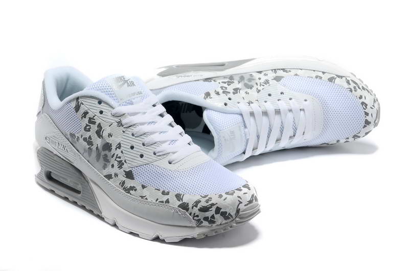 Air Max 90 Hyperfuse chaussures des femmes de fourrure Cartes gris blanc (3)